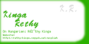 kinga rethy business card